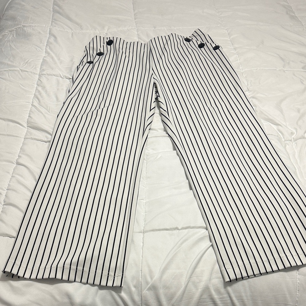 Striped Wide-Leg Pants